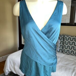 NWT Bailey/44 Aphrodite Women's Sz. M Gulf Stream Blue V-Neck Top